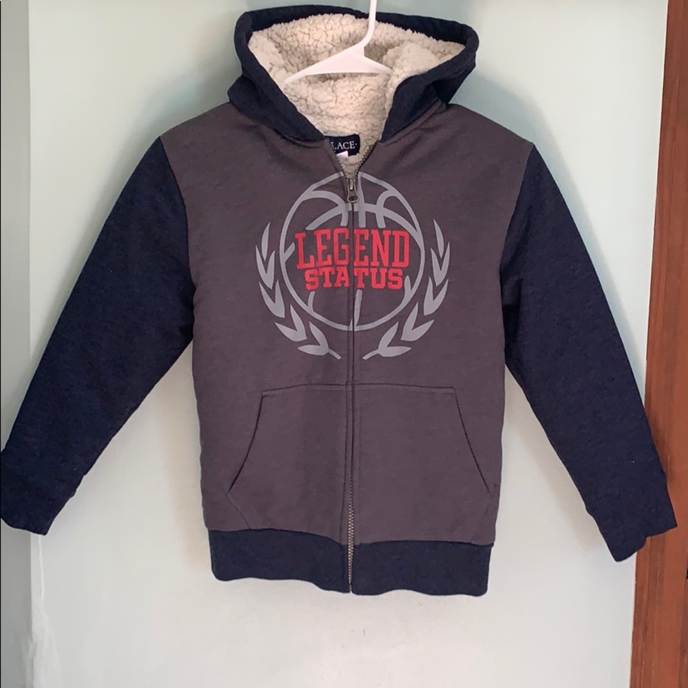 Boys 7/8 Sherpa zip up hoodie